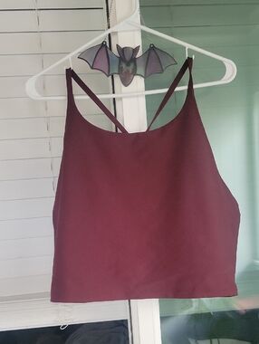Old Navy Active Wine Sleeveless Crop Tank Top
